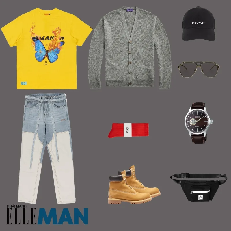 outfit 1 - phoi do voi mau vang xam