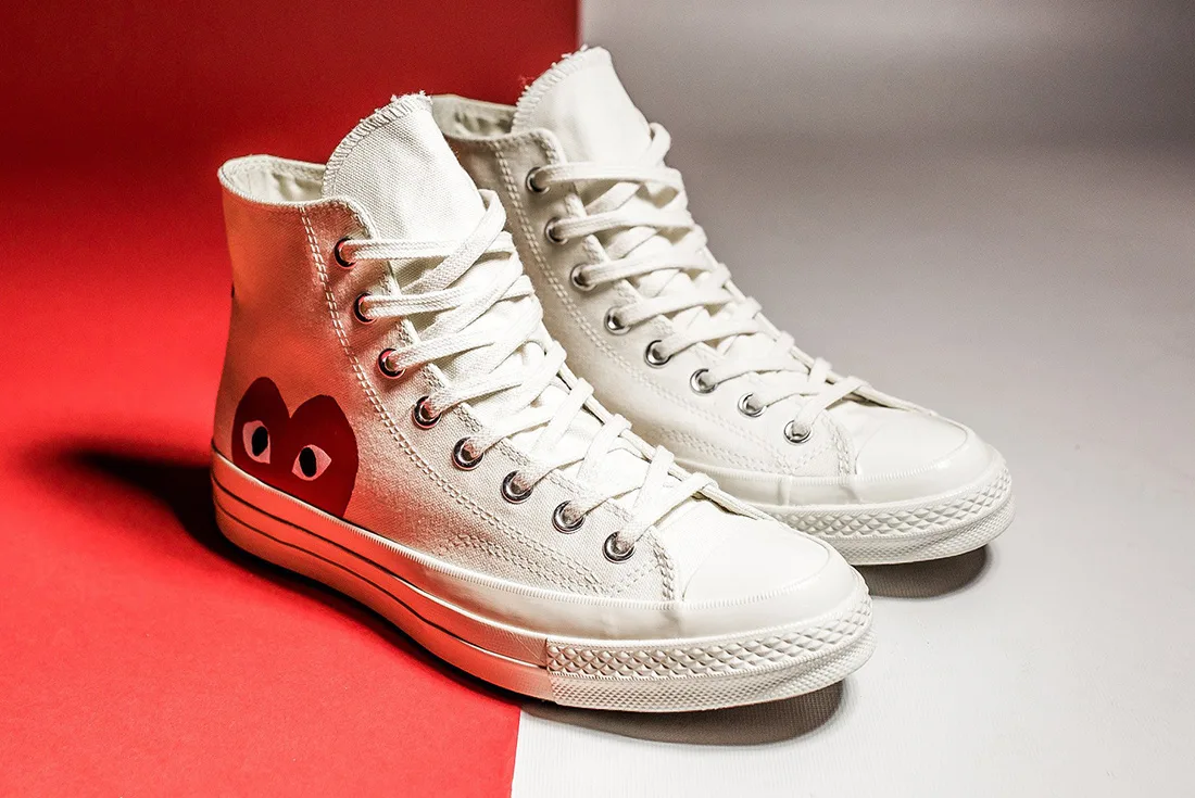 logo thuong hieu converse - CONVERSE X COMME DES GARCONS PLAY ALL STAR CHUCK '70 HI - BLACK - elle man 1