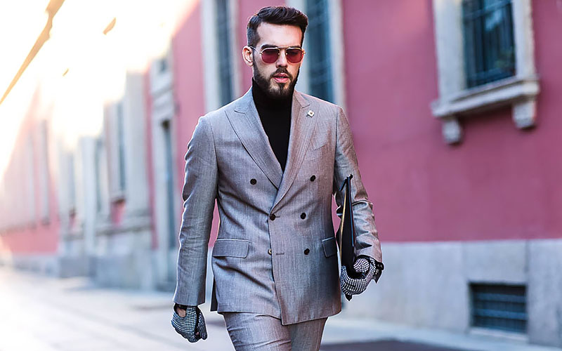 suit nam xam - suit xam va ao co lo den - elle man