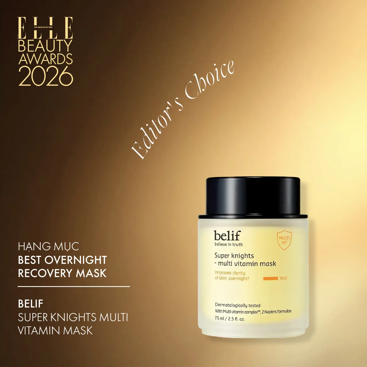 Best Overnight Recovery Mask: belif Super Knights Multi Vitamin Mask