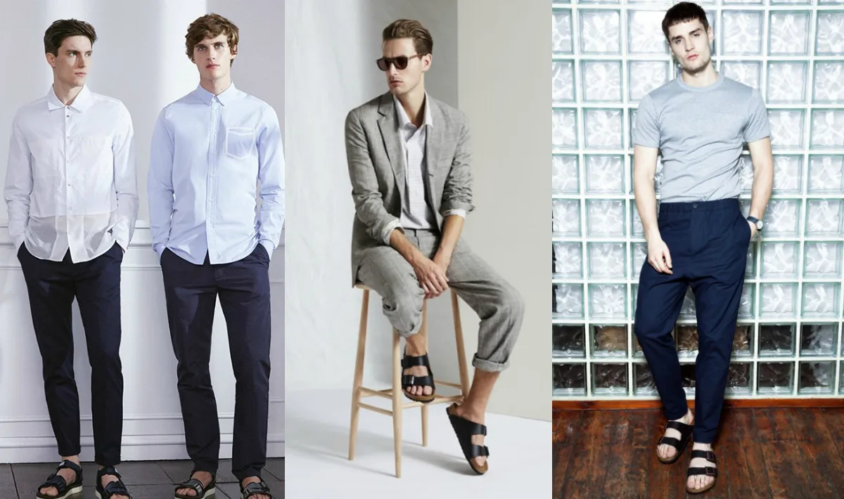 trousers & giay sandal nam elle man