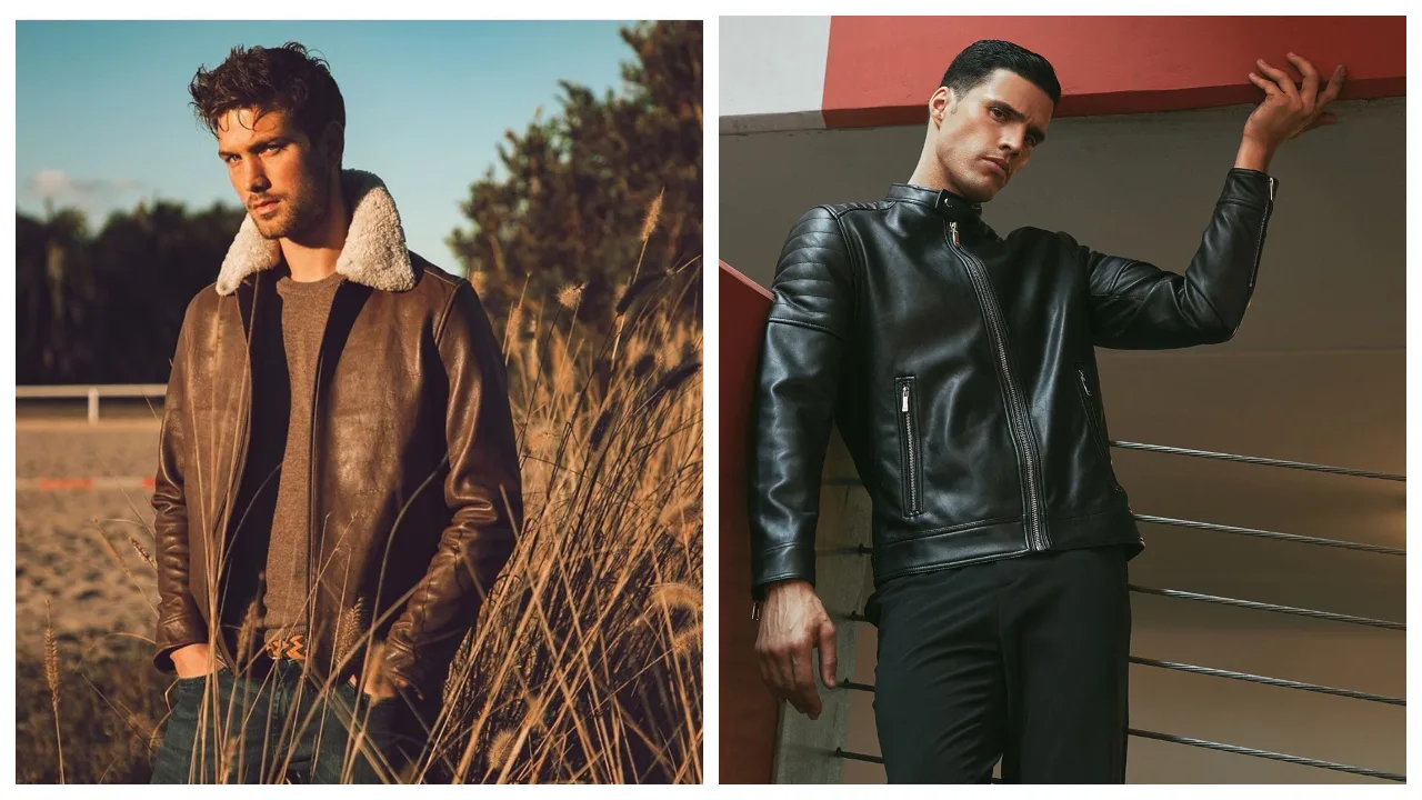 phối áo khoác da - international model