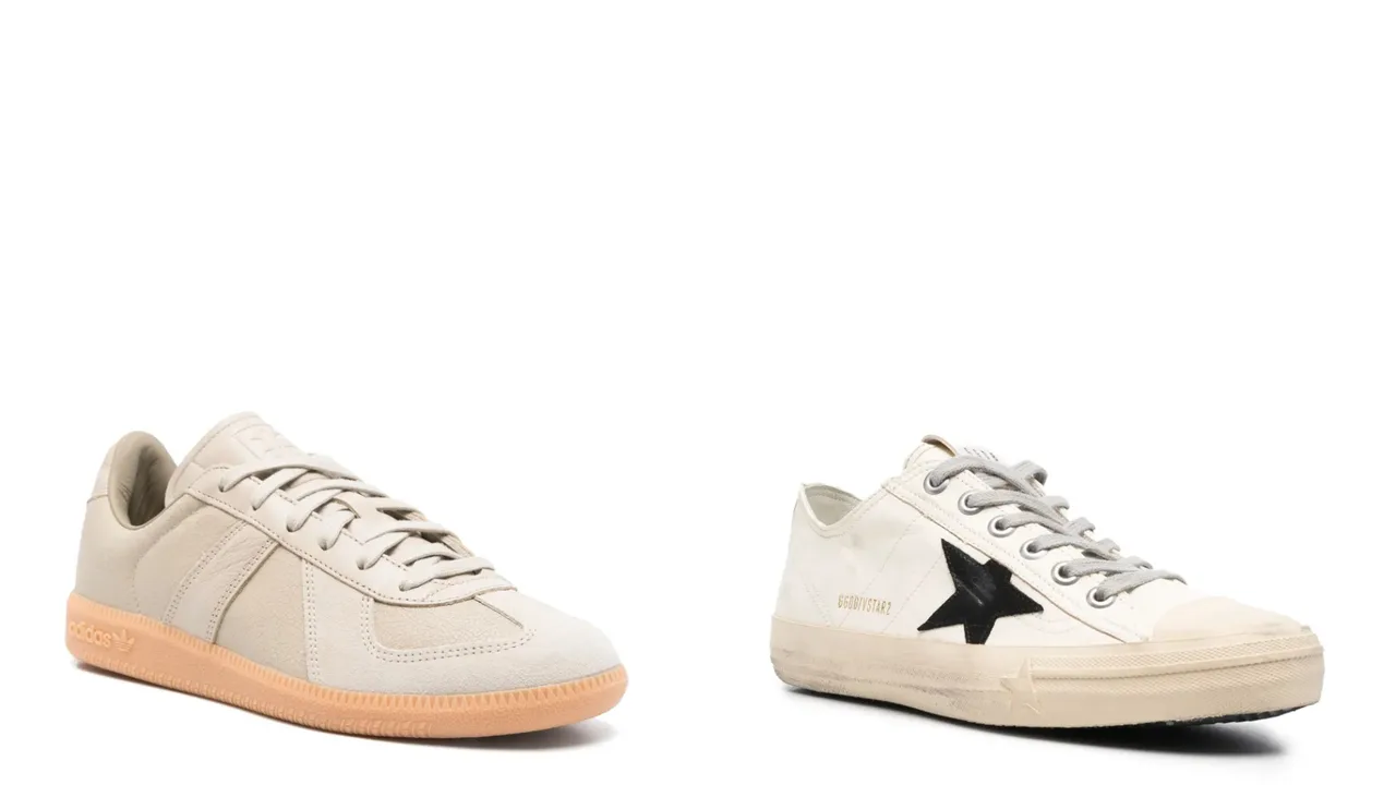 giày sneaker màu be/trắng ngà