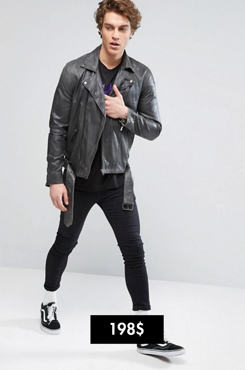 Asos áo khoác biker da Elle Man 2