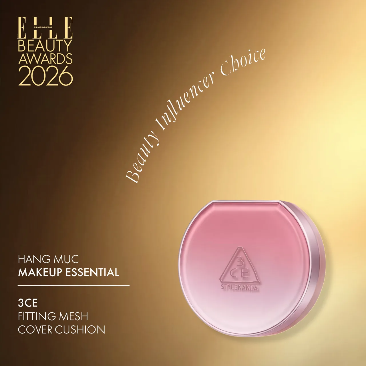 INFLUENCERS’ CHOICE WINNER Makeup Product of The Year: 3CE Fitting Mesh Cover Cushion