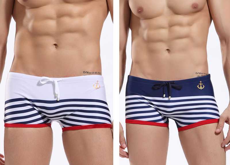 nhung kieu quan boi nam he 2016 - Koson-Man Men’s Summer Stripes Swimming Trunks - elle man