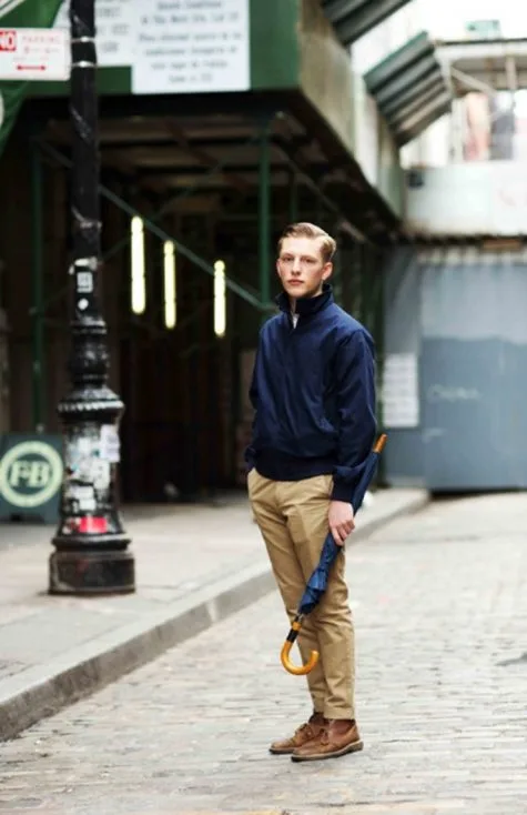 Quần kaki nam, item không bao giờ lỗi mốt: phối áo khoác bomber