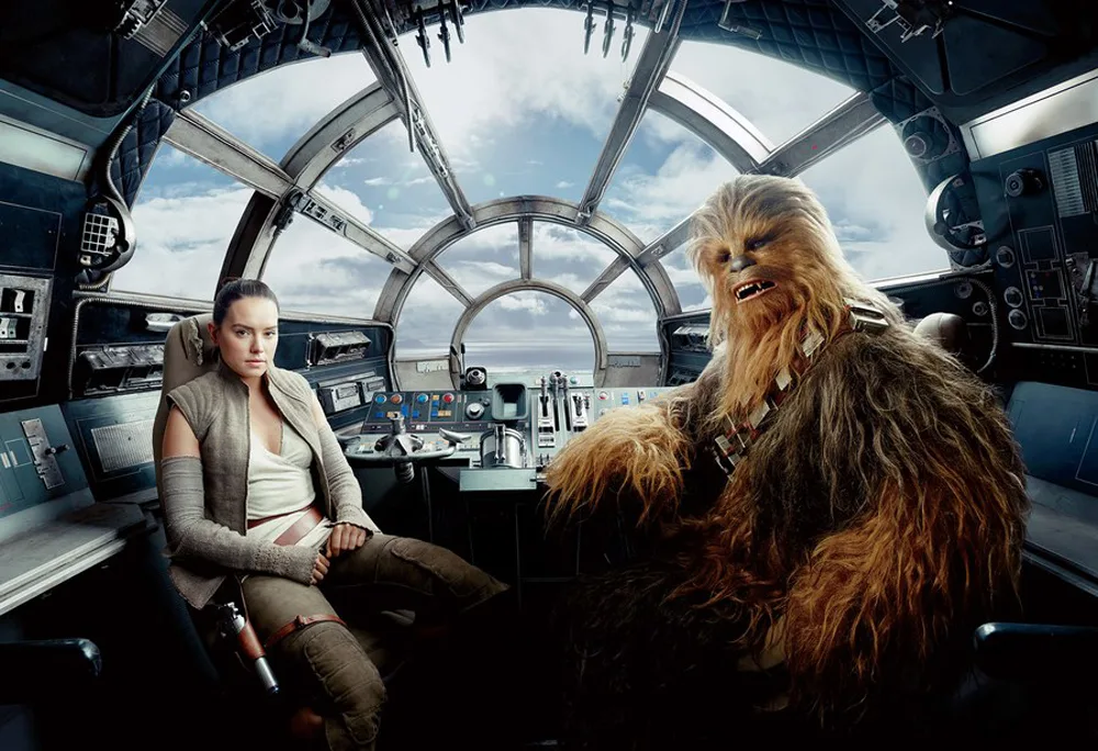 chien tranh giua cac vi sao - rey & chewbaca - elle man