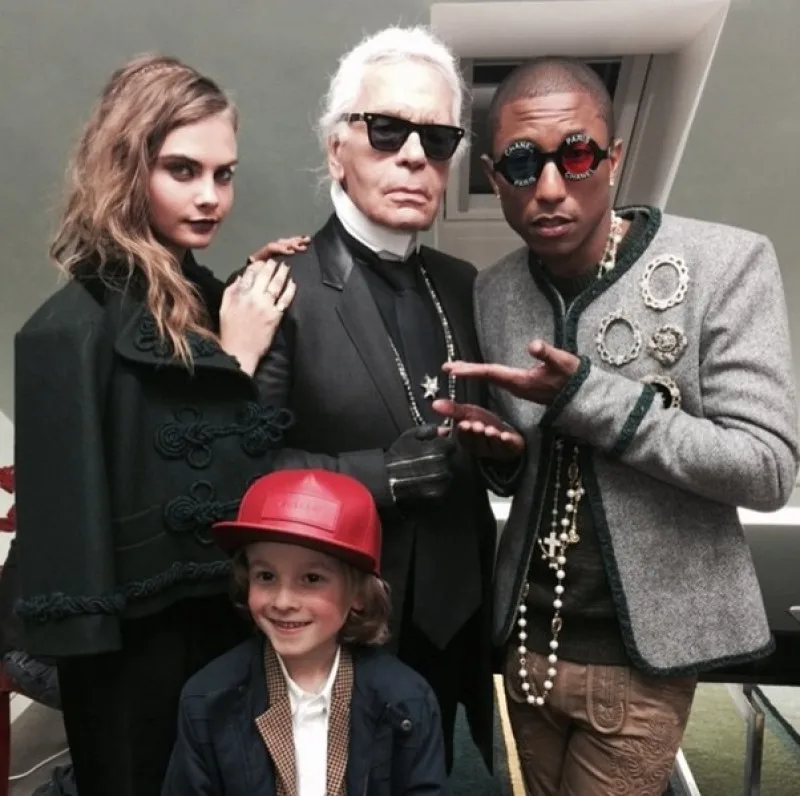 pharrell williams - with karl lagerfeld - elle man 2