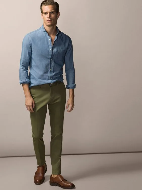 quan mau xanh la - Massimo Dutti
