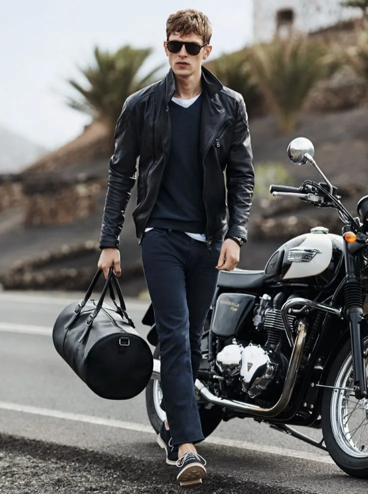 leather biker jacket
