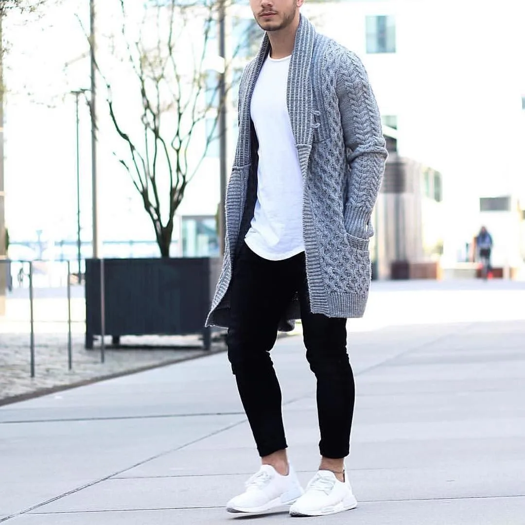 ao cardigan nam - style nomcore - elle man