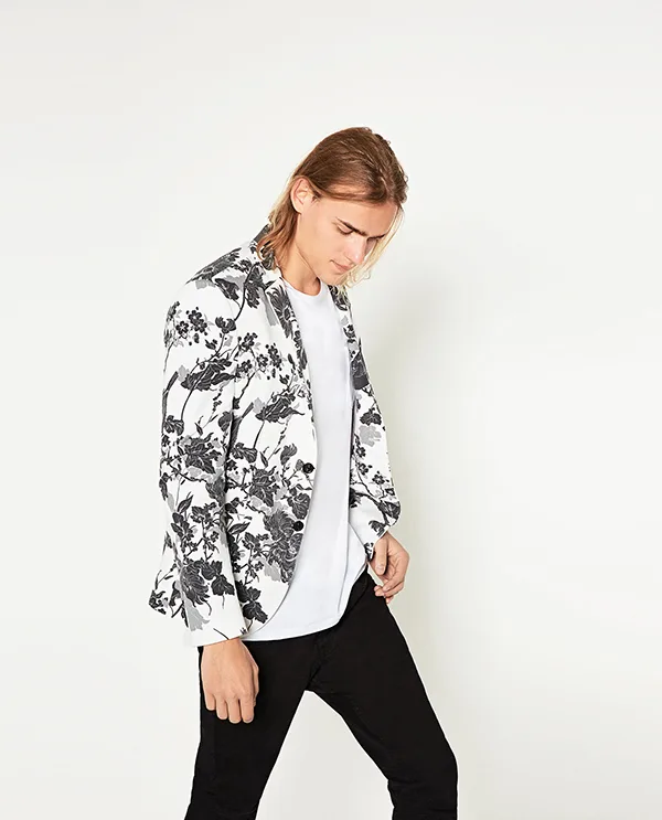 phong cach thoi trang hoa tiet in He 2016 - blazer Zara - elleman