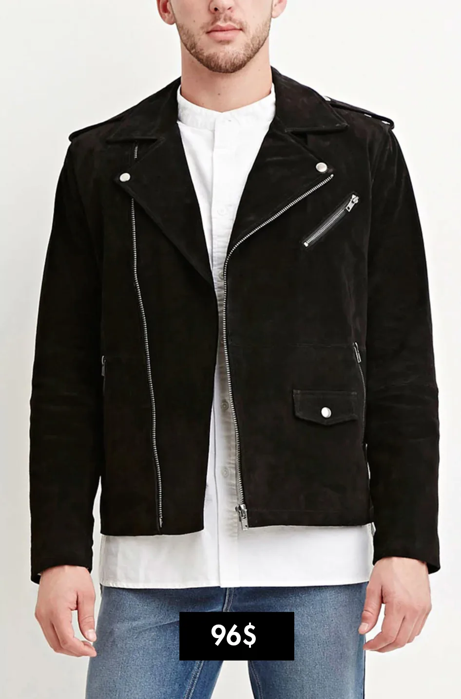 F21 áo khoác biker da Elle man 2