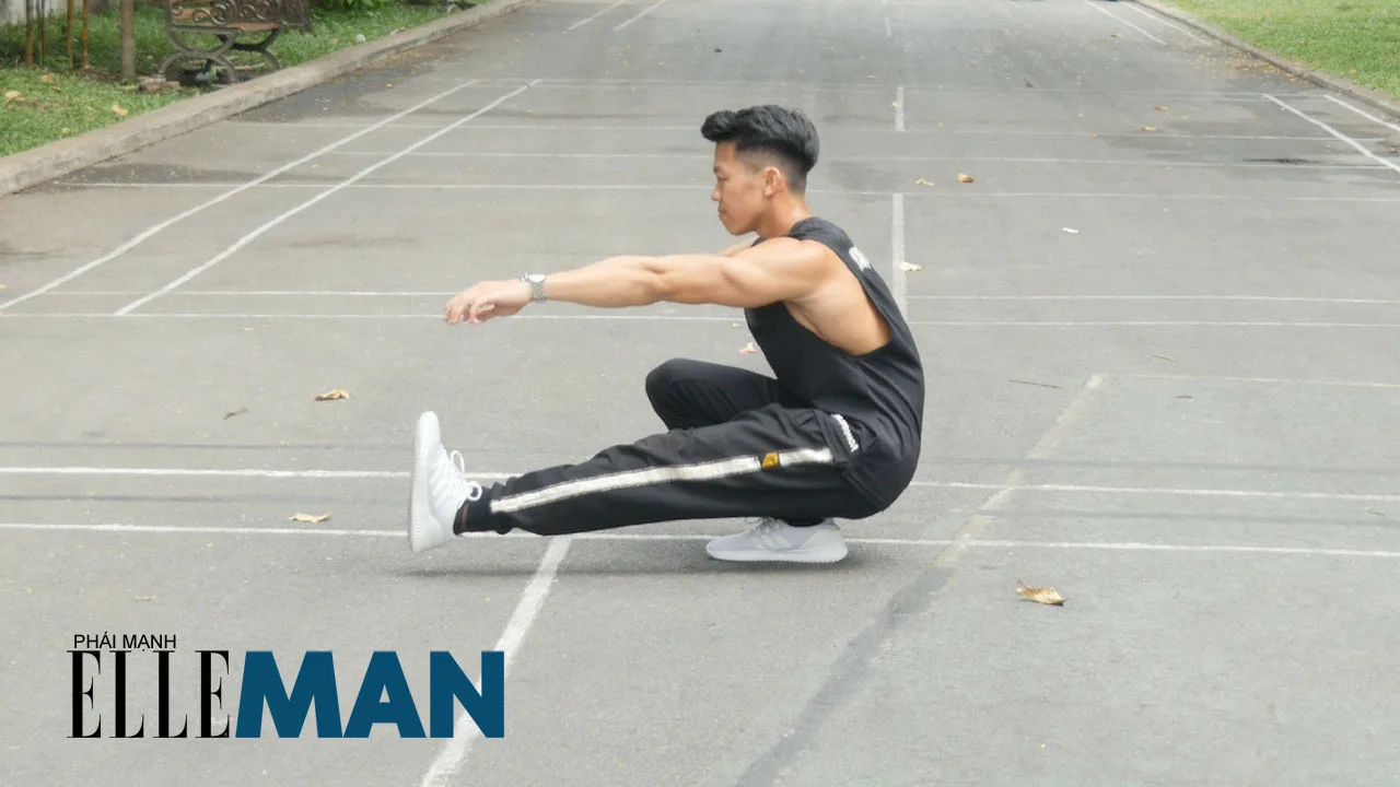bai tap the duc tang suc manh - pistol squat - elle man