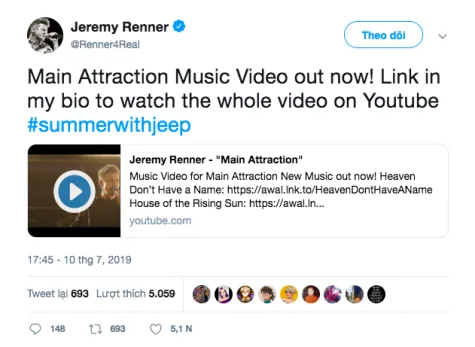 twitter jeremy renner