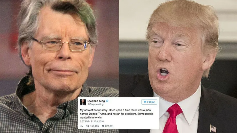 Stephen King từng nói Donald Trump tệ hơn bất kỳ tiểu thuyết kinh dị nào ông từng viết. Nguồn: Mashable.