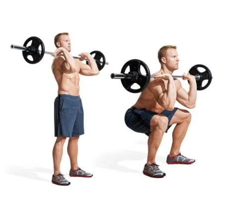bai tap squat - front squat elle man