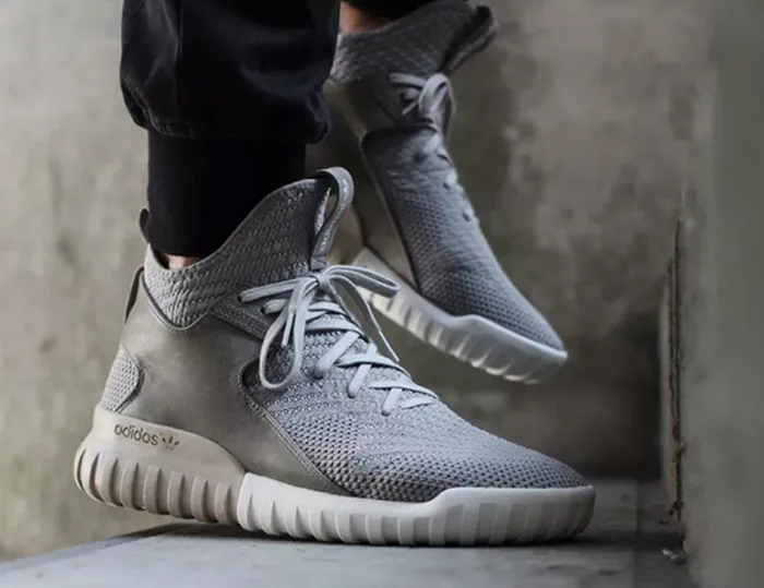 5 kieu giay the thao - basket-ball - adidas Tubular X grey primeknit- elle man