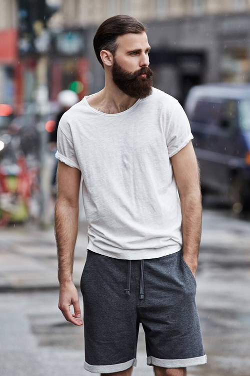 quần short nam - sweat + áo thun 3 - elle man