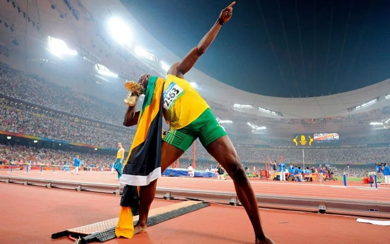 Thế pose chiến thắng của Usain Bolt.