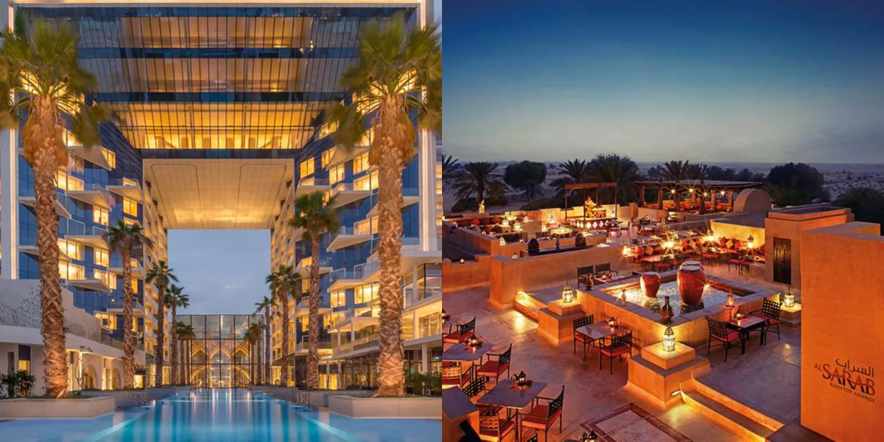 hai địa điểm du lịch nổi tiếng là khách sạn Five Palm Jumeirah và Bab Al Shams Sesert Resort & Spa