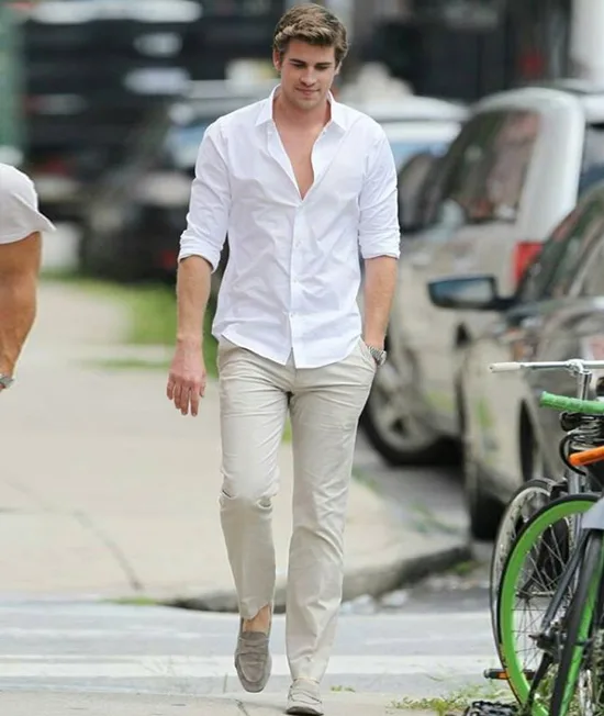 phong cach thoi trang Liam Hemsworth - neutral tones 1 - elle man