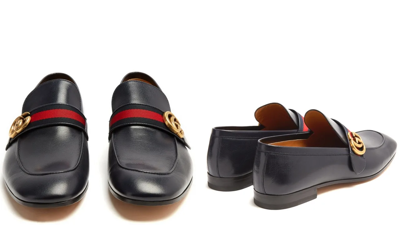 12 thuong hieu giay loafer nam GUCCI donnie GG leahter loafers - elle man