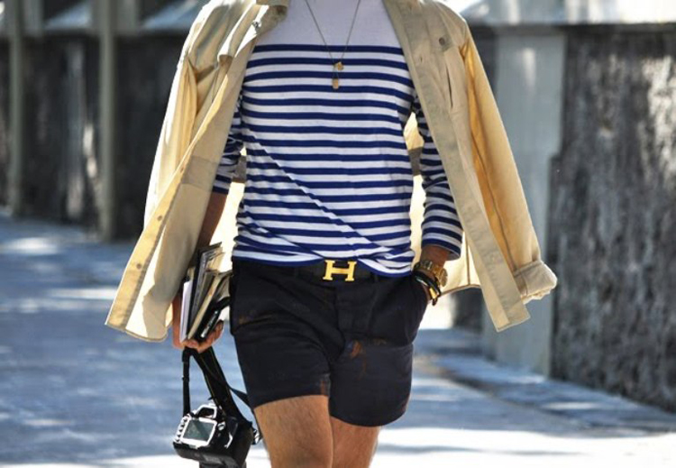 quần short nam - chinos + áo breton 3 - elle man