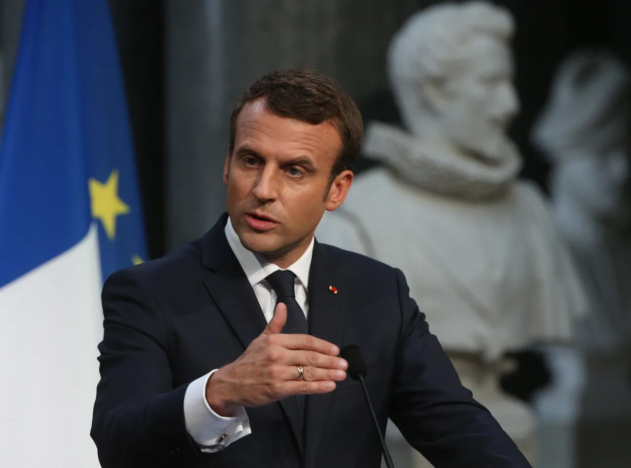VERSAILLES, FRANCE - MAY 29: (RUSSIA OUT) French President Emmanuel Macron during his joint press conference with Vladimir Putin (not pictured) on May, 29, 2017 in Versailles, France. Putin is visiting France for talks with Macron in the wake of the G7 summit, with the Ukrainian crisis, the war in Syria and Russia's ties with the EU expected to be on the agenda. (Photo by Mikhail Svetlov/Getty Images)