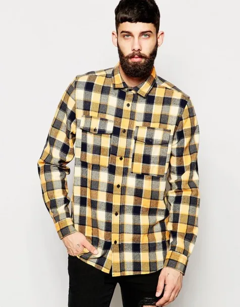 Sơ mi dạ kẻ caro chất cotton của River Island…