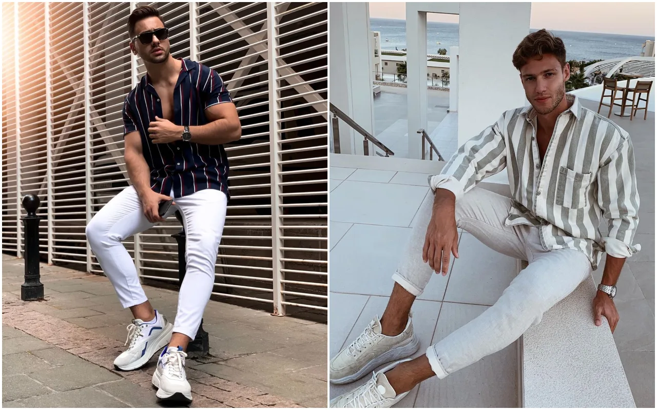phối đồ sọc pinstripes - nemanja và tobias