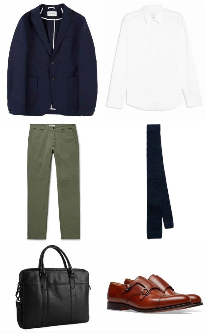 Áo khoác blazer nam navy ELLE Man 1