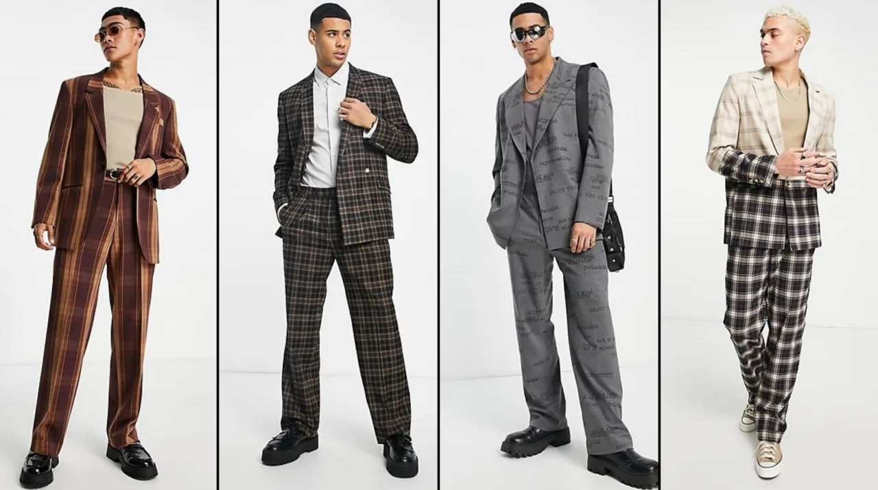 phoi do suit nam oversize hoa tiet - asos