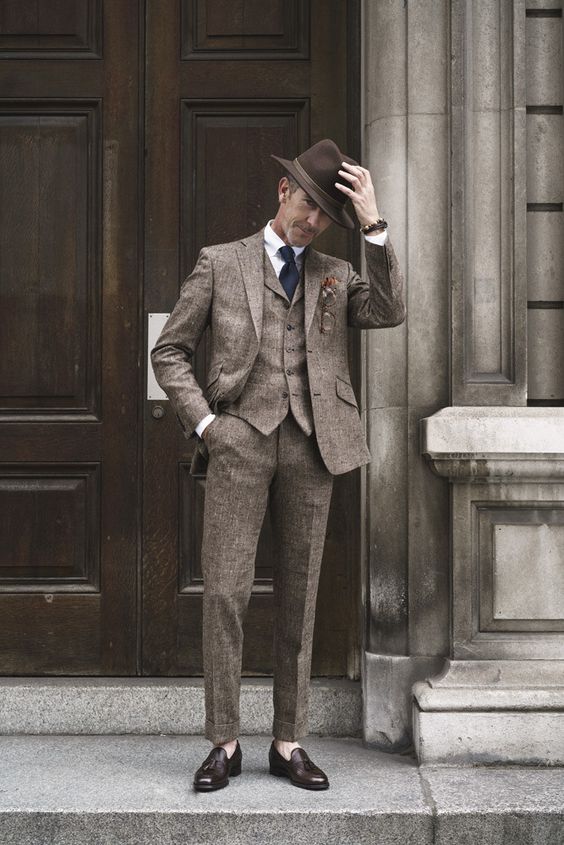suit bằng chất liệu vải tweed dành cho nam