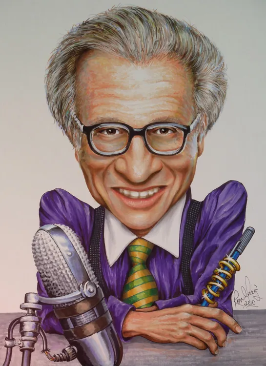 Làm chủ nghệ thuật giao tiếp với Larry King, biếm họa Larry King.