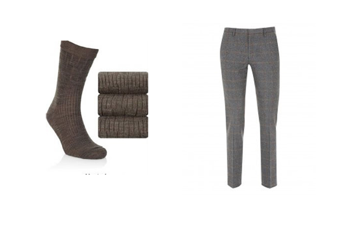 quần tây, tất vớ, giày tây nam elleman 4 - light brown socks 1