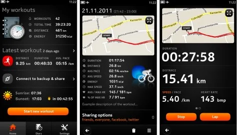 Giao diện Sports Tracker 5 ứng dụng hay giúp có thân hình đẹp từ smartphone