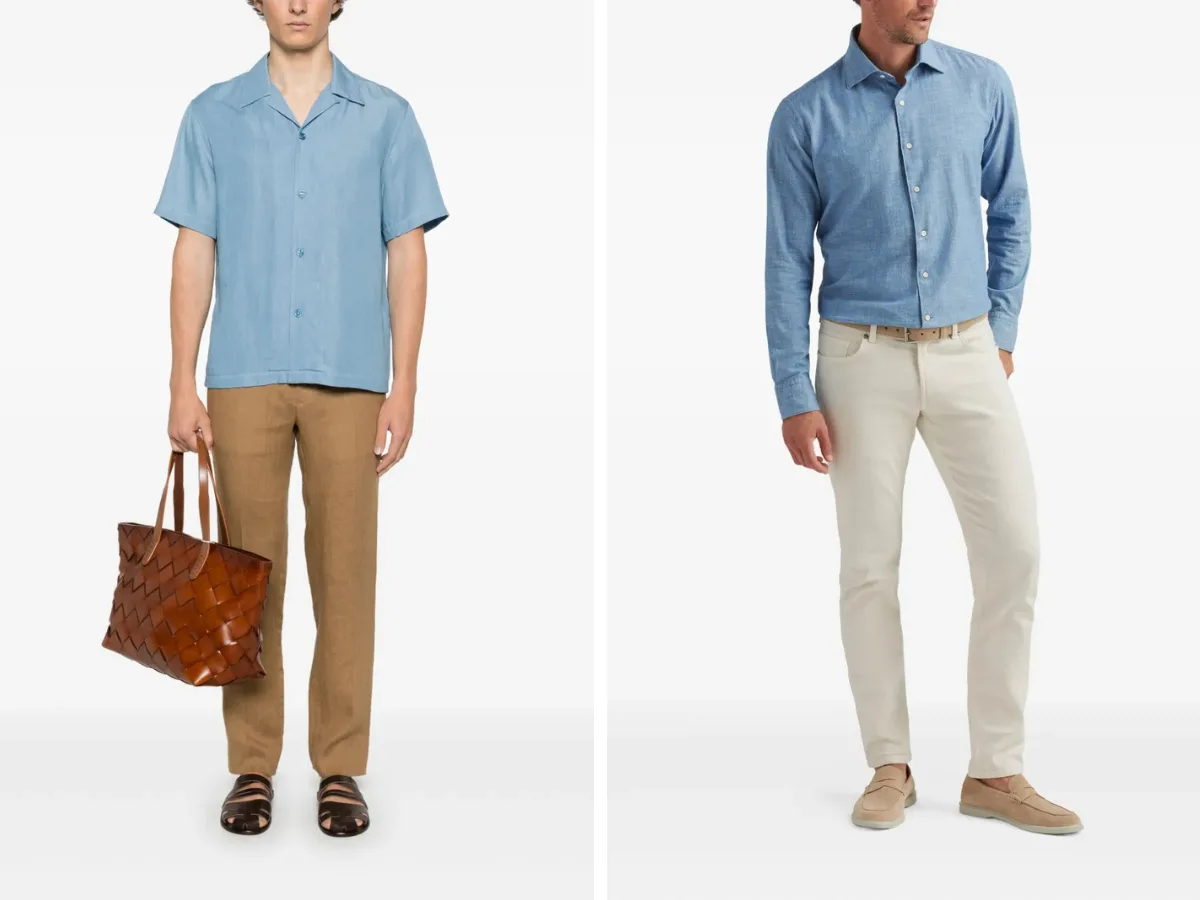 áo sơ mi chambray, thời trang nam