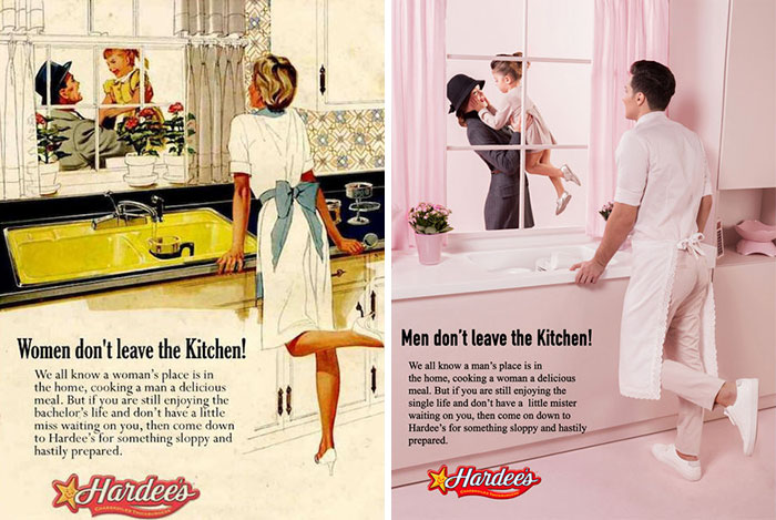 Poster quảng cáo của chuỗi thức ăn nhanh Hardee's Ảnh: boredpanda.com