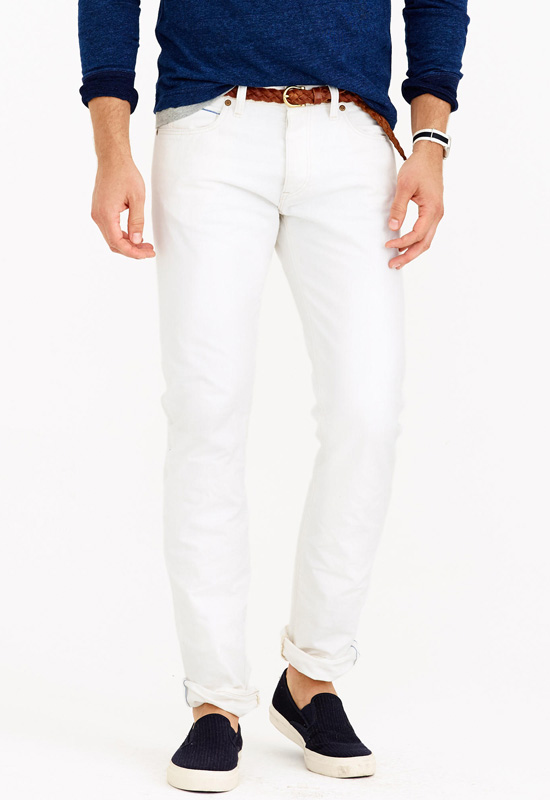 Các xu hướng áo & quần jeans nam hot 2016 - White J.Crew 484 jeans - elleman