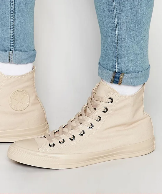 5 kieu giay the thao - basket-ball - Converse Chuck Taylor All Star Monochrome Hi-Top Plimsolls - elle man
