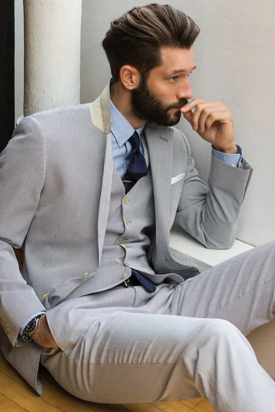 suit nam xam - ca vat xanh navy & suit xam nhat - elle man