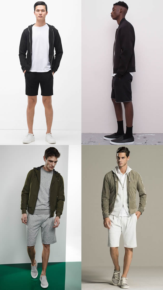 quần short nam - sweat + áo thun - elle man