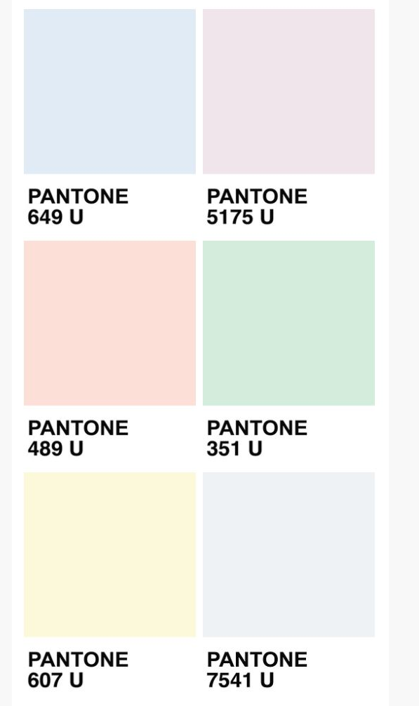 bảng màu pastel pantone