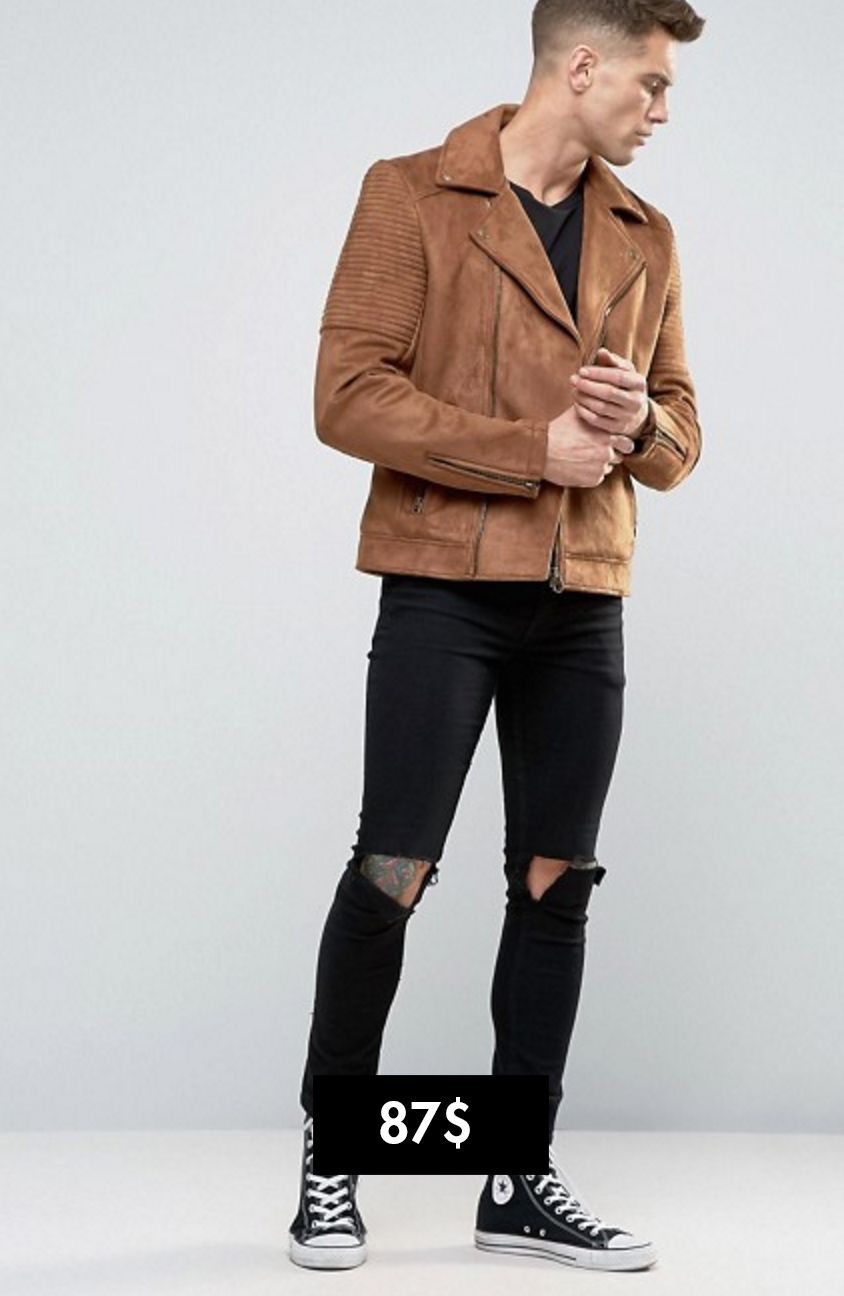 Asos áo khoác biker da Elle Man 3