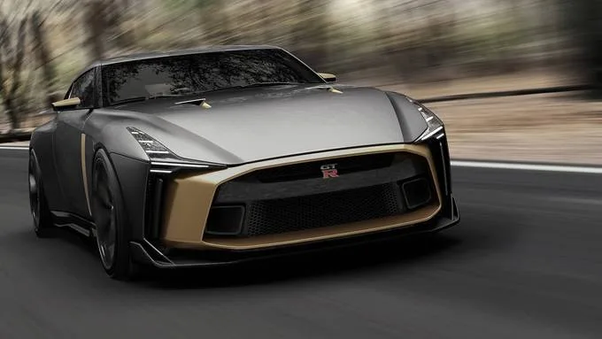 Phần đèn Led của Nissan GT-R50 được tinh chỉnh cho mỏng và góc cạnh hơn. Ảnh: Motor 1