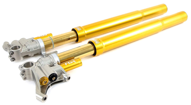 Một cặp phuộc Upside Down của Ohlins của Ducati 1199 Panigale.