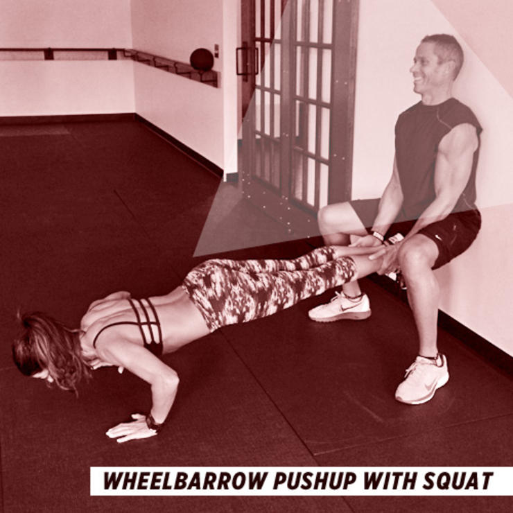 bài tập thể dục cho cặp đôi - Chống đẩy kết hợp với Squat - elle man