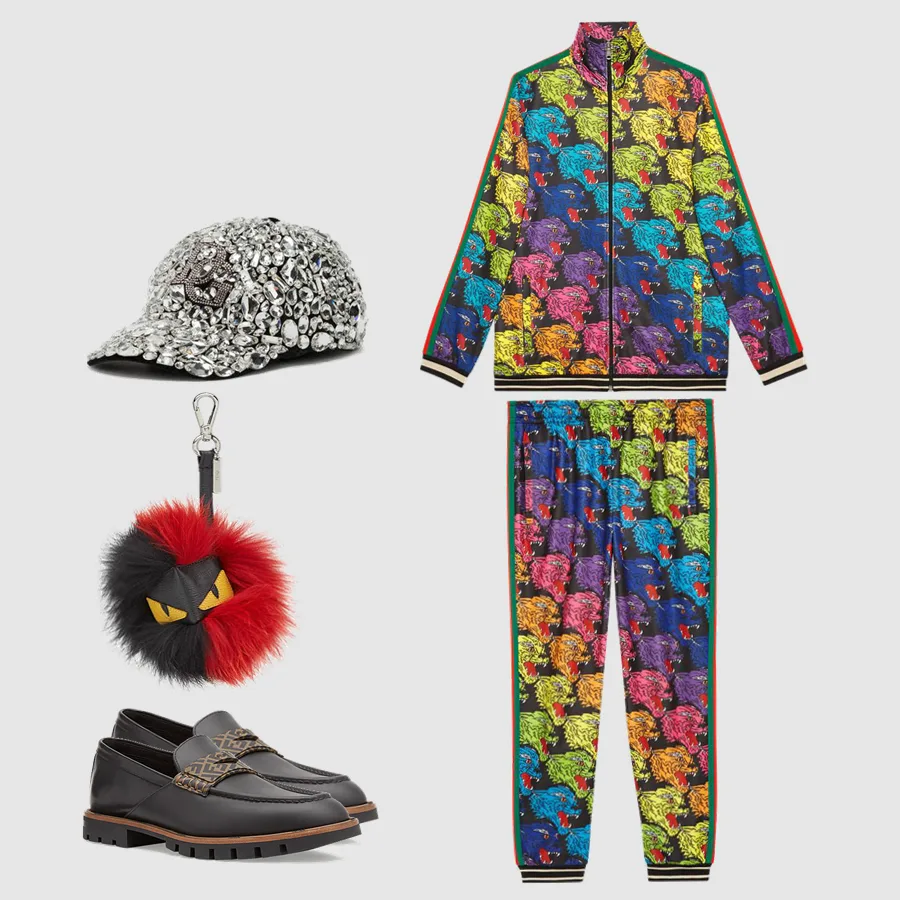 Áo, quần,: Gucci Giày, phụ kiện: Fendi Mũ: Dolce&Gabana
